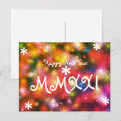 Happy New Year 2021 Stars Light Roman Numeral Feestdagenkaart (Voorkant / Achterkant)