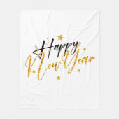 Happy New Year 2022 Design met Glittered Letter Fleece Deken (Voorkant)
