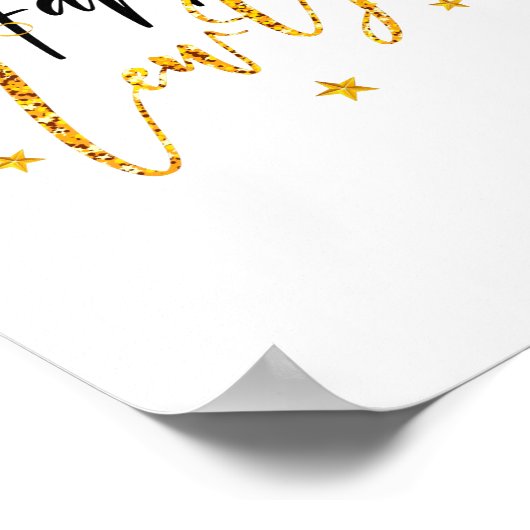 Happy New Year 2022 Design met Glittered Letter Poster (Hoek)