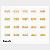 Happy New Year 2022 Design met Glittered Number Ronde Sticker (Vel)