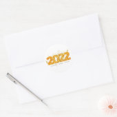Happy New Year 2022 Design met Glittered Number Ronde Sticker (Envelop)