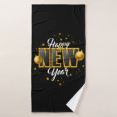 Happy New Year 2022 Design with Light Bulb Letter Badhanddoek (Badhanddoek)