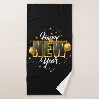 Happy New Year 2022 Design with Light Bulb Letter Badhanddoek