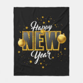 Happy New Year 2022 Design with Light Bulb Letter Fleece Deken (Voorkant)