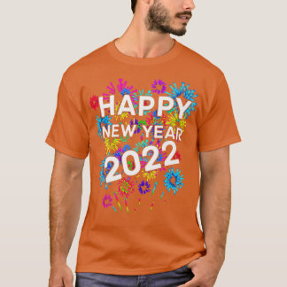 Happy new year 2022,Happy holidays,red,orange,gree T-shirt