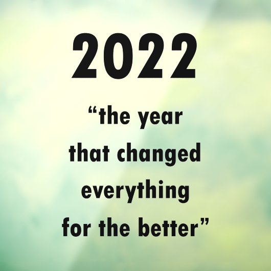 Happy New Year 2022 Motivatie prijsopgave Raamsticker (Vel 3)