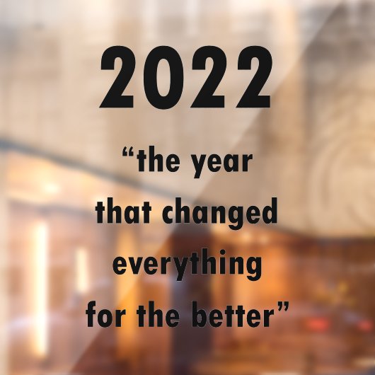 Happy New Year 2022 Motivatie prijsopgave Raamsticker (Vel 2)