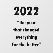Happy New Year 2022 Motivatie prijsopgave Raamsticker (Vel)