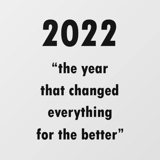 Happy New Year 2022 Motivatie prijsopgave Raamsticker (Vel)