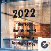 Happy New Year 2022 Motivatie prijsopgave Raamsticker (Cafe Raam)
