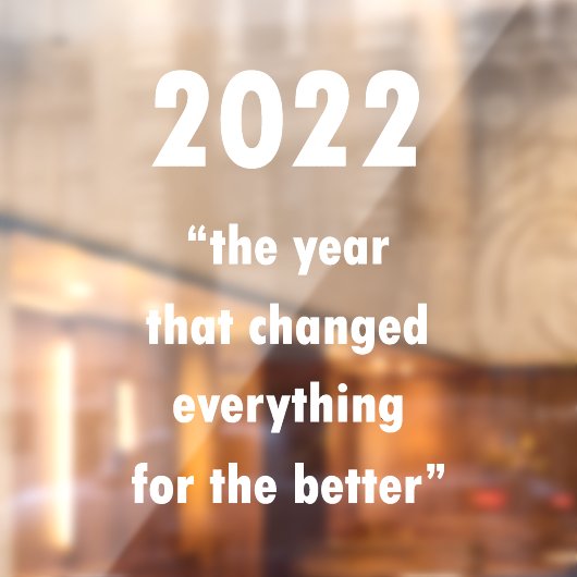 Happy New Year 2022 Motivatie prijsopgave Raamsticker (Vel 2)