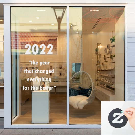 Happy New Year 2022 Motivatie prijsopgave Raamsticker (Winkelraam)