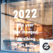 Happy New Year 2022 Motivatie prijsopgave Raamsticker (Cafe Raam)
