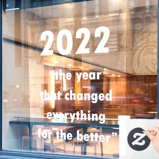 Happy New Year 2022 Motivatie prijsopgave Raamsticker (Cafe Raam)