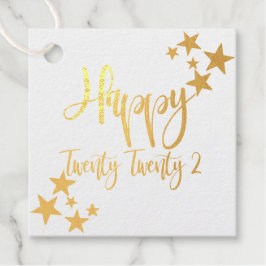 Happy New Year 2022 Stars Folie Card Folie Cadeaub Bedankjes Labels