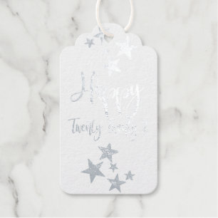 Happy New Year 2022 Stars Folie Card Folie Cadeaub Cadeaulabels