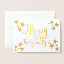 Happy New Year 2022 Stars Folie Card Kaarten
