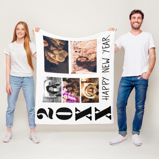 Happy New Year 2023 5 Foto Collage Fleece Deken (In situ)