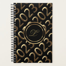Happy New Year 2023 Black and Gold Kijk elegant Planner