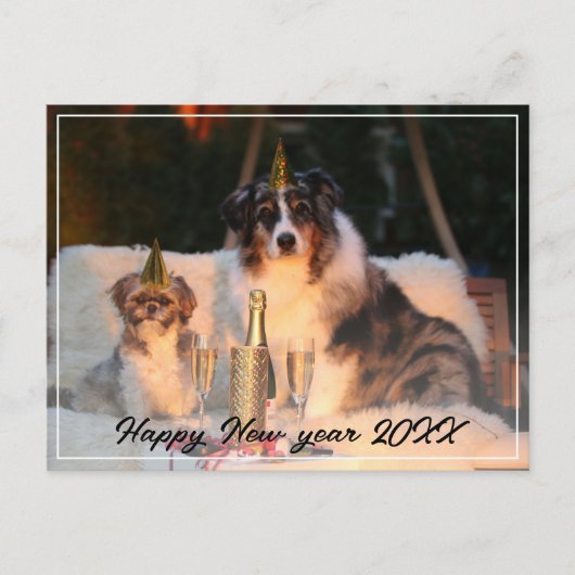 Happy New Year 2023 Dog Photo Script Holiday Feestdagenkaart (Voorkant)