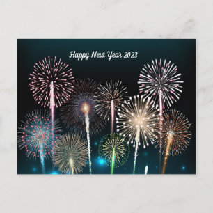 Happy New Year 2023 Fireworks-Briefkaart Briefkaart