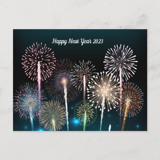 Happy New Year 2023 Fireworks-Briefkaart Briefkaart (Voorkant)