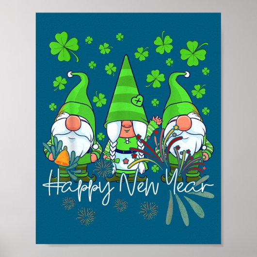 Happy New Year 2023 Gnomes Irish Patrick Day Famil Poster (Voorkant)