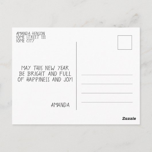 Happy New Year 2023 Greetings 5 Photo Collage Briefkaart (Achterkant)