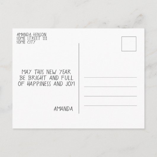 Happy New Year 2023 Greetings 5 Photo Collage Briefkaart (Achterkant)