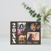 Happy New Year 2023 Greetings 5 Photo Collage Briefkaart (Staand voorkant)