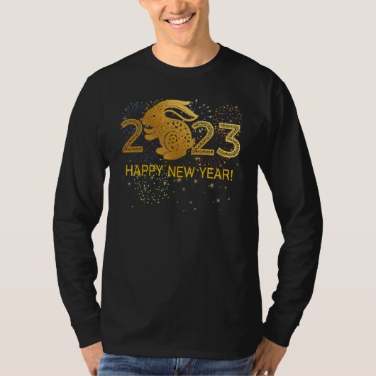 Happy New Year 2023 Happy Rabbit New Year T-shirt (Voorkant)