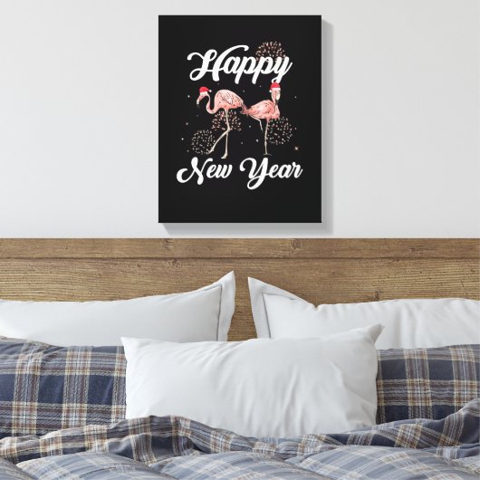 Happy New Year 2023 Outfit for Flamingo Lover New Canvas Afdruk (Insitu (Slaapkamer))