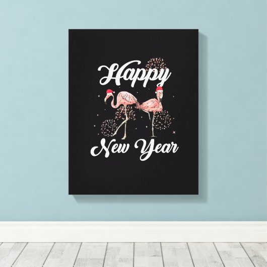 Happy New Year 2023 Outfit for Flamingo Lover New Canvas Afdruk (Insitu (Houten vloer))