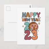 Happy New Year 2023 retro Briefkaart (Voorkant / Achterkant)
