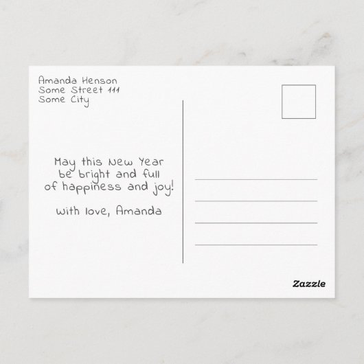 Happy New Year 2023 Script Full Photo Briefkaart (Achterkant)