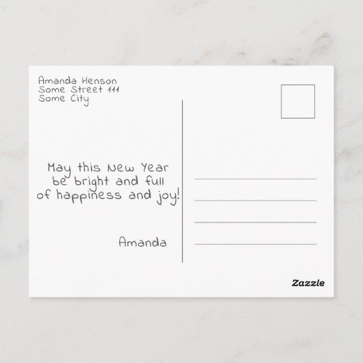 Happy New Year 2023 Script Full Photo Briefkaart (Achterkant)