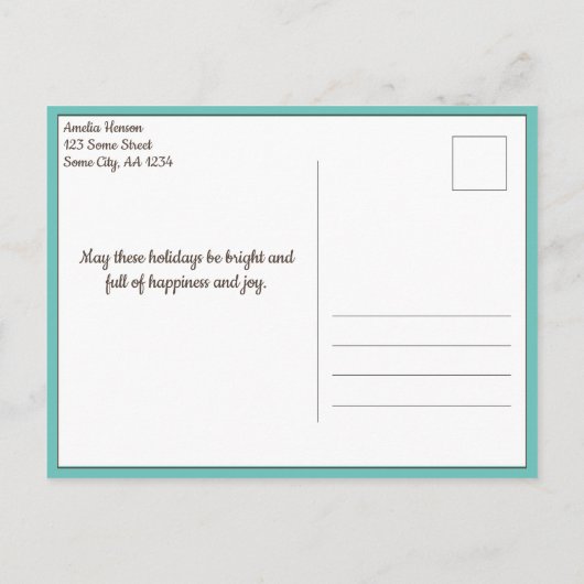 Happy New Year 2023 Typography Turquoise Briefkaart (Achterkant)