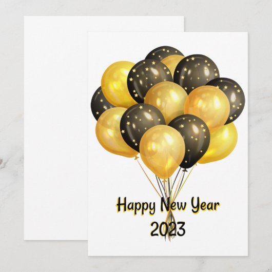 Happy New Year 2023 Uitnodiging (Voorkant / Achterkant)