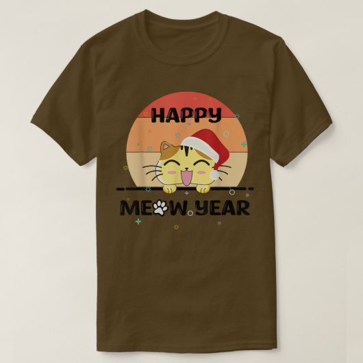 happy new year 2023 with funny cat t-shirt (Design voorkant)