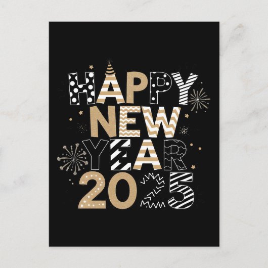 Happy New Year 2025 Briefkaart – Leuke en frisse G (Voorkant)