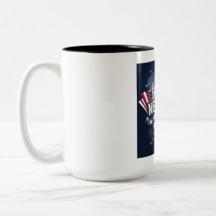 Happy New Year 2025 Design - Levendig en feestelij Tweekleurige Koffiemok