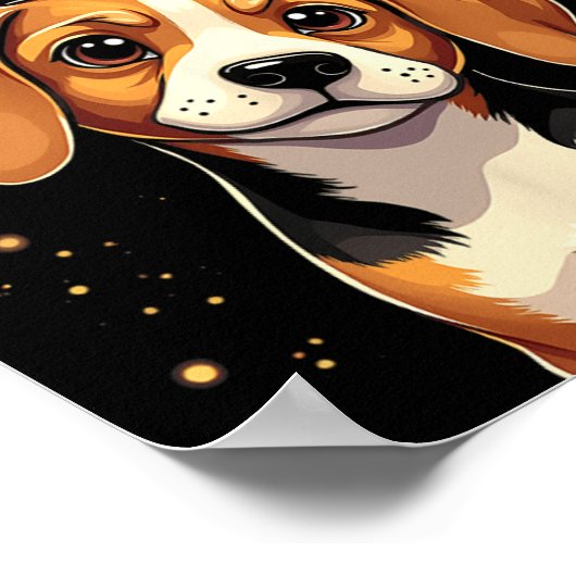 Happy New Year 2025 Eve Firework Dog Funny Beagle  Poster (Hoek)