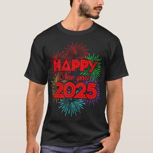 Happy New Year 2025 T-shirt (Voorkant)