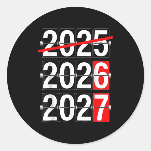 Happy New Year 2026 2027 67 Meme Six Seven Funny Ronde Sticker (Voorkant)