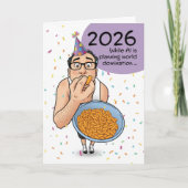 Happy New Year 2026 AI Artificial Intelligence  Feestdagen Kaart (Voorkant)