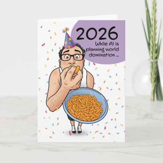 Happy New Year 2026 AI Artificial Intelligence  Feestdagen Kaart (Voorkant)