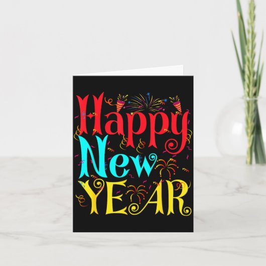 Happy New Year 2026 And Merry Christmas New Year E Kaart (Voorkant)