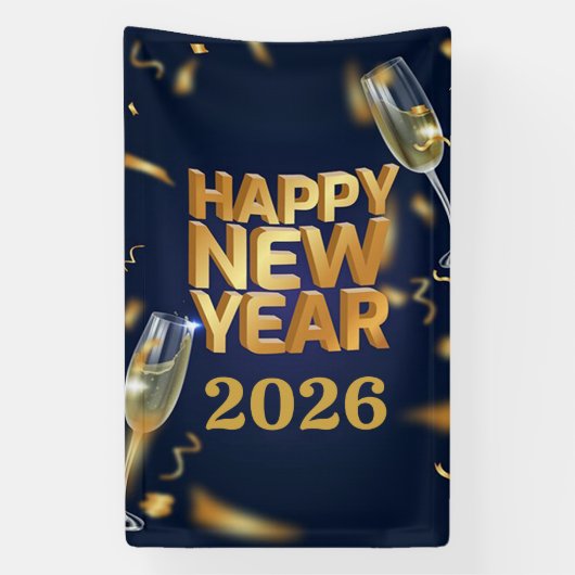 Happy New Year 2026 Banner (Verticaal)
