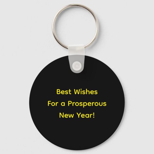 Happy New Year 2026 Black and Yellow Script  Sleutelhanger (Achterkant)