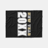 Happy New Year 2026 Black Silver Gold Glitter  Fleece Deken (Voorkant (Horizontaal))